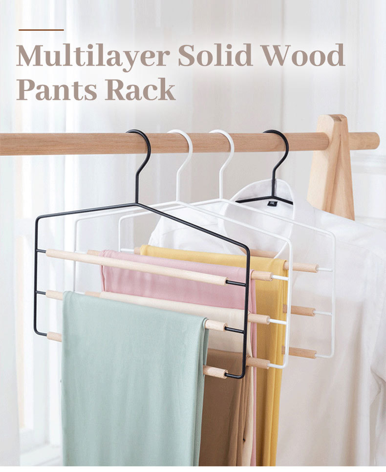 Multilayer Solid Wood Pants Rack-1